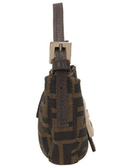 FF Zucca Pattern Mini Croissant Handbag, Brown