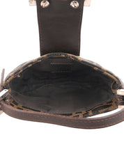 FF Zucca Pattern Mini Croissant Handbag, Brown