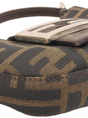 FF Zucca Pattern Mini Croissant Handbag, Brown