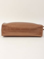 ロゴプレートハンドバッグ メタリックブラウン