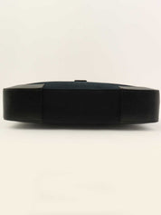 キャンバスレザーコンビGロゴプレートトートバッグ　ブラック