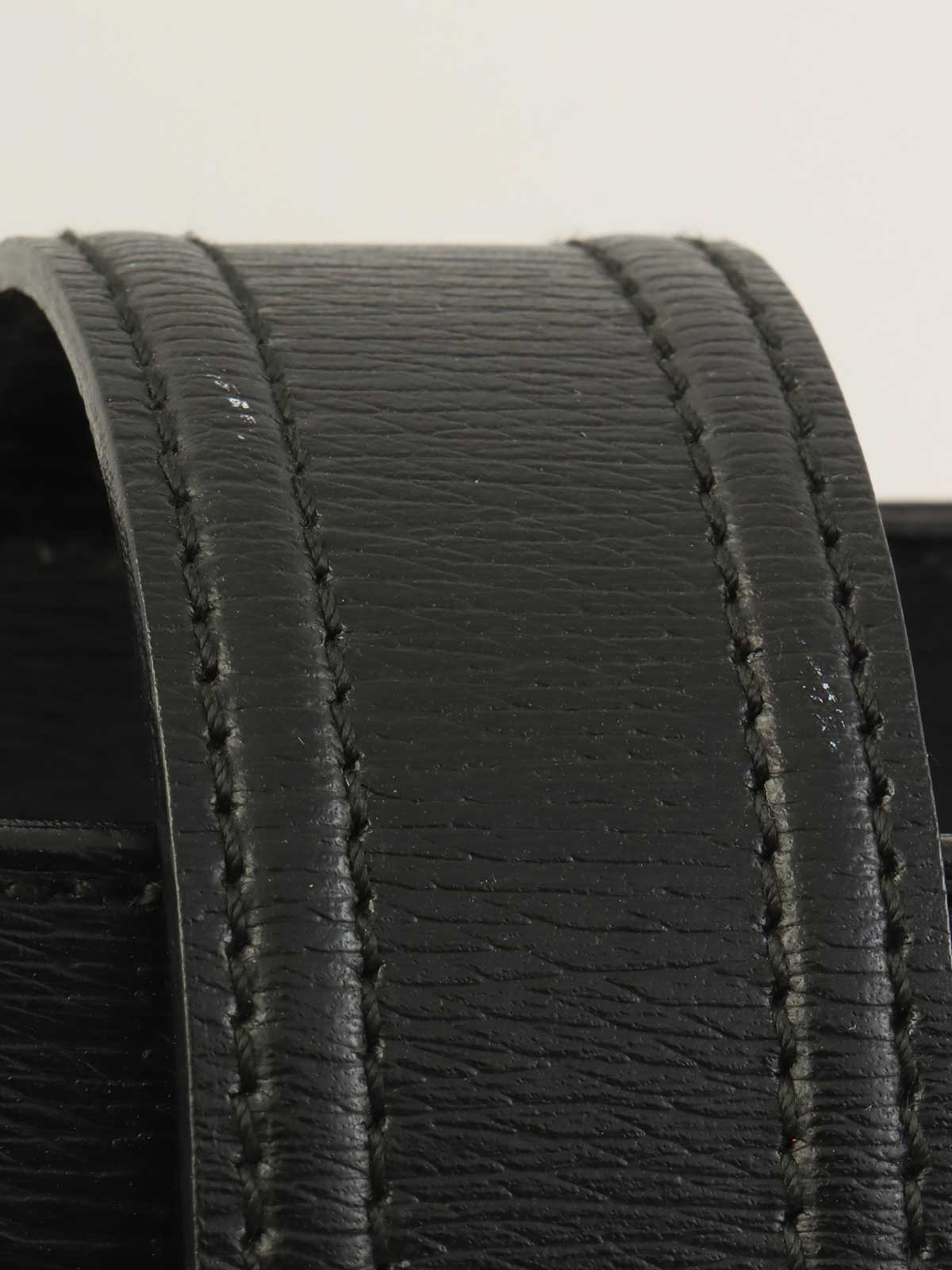 キャンバスレザーコンビGロゴプレートトートバッグ　ブラック