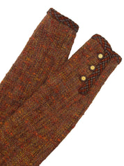 ツイードCCマークボタンレザートリムジャケット ブラウン/マルチ