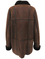 Real Leather Mouton Coat Brown