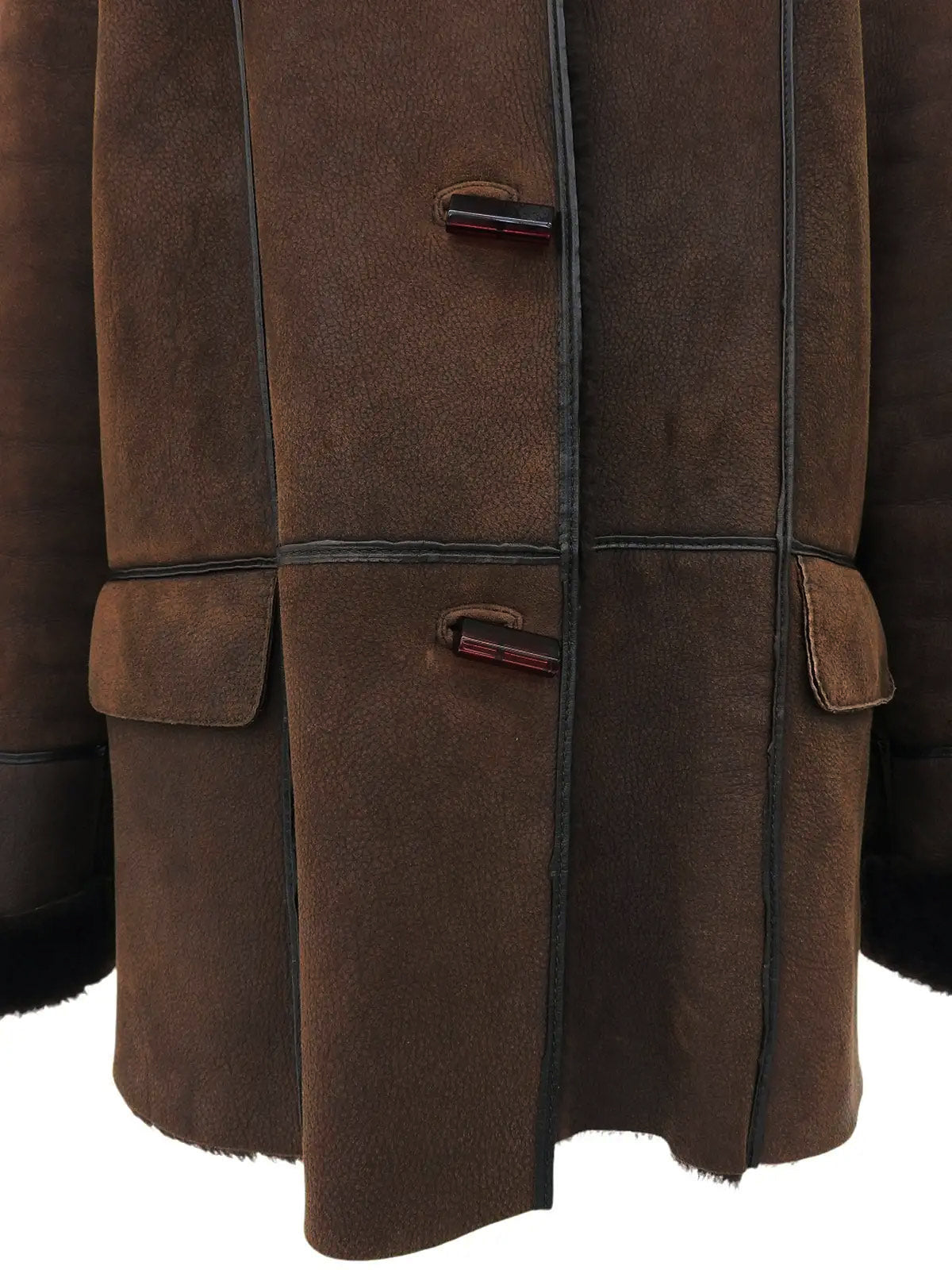 Real Leather Mouton Coat Brown