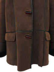 Real Leather Mouton Coat Brown