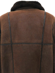 Real Leather Mouton Coat Brown