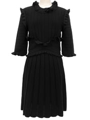 オーバルロゴCCマークフリルデザインワンピース ブラック