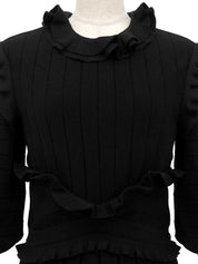 オーバルロゴCCマークフリルデザインワンピース　ブラック