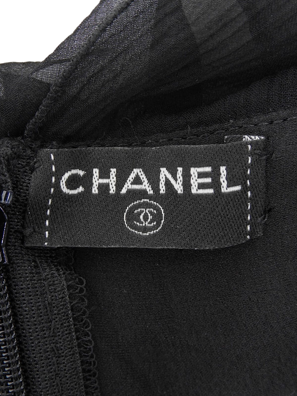 2005年製 シルクCCマークプレートシースルーワンピース ブラック