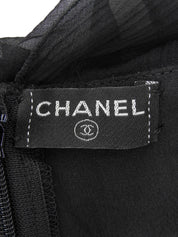 2005年製 シルクCCマークプレートシースルーワンピース ブラック