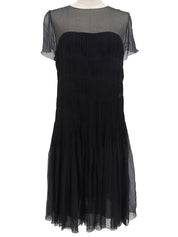 2005 Silk CC Mark Plate See-Through Dress in Black