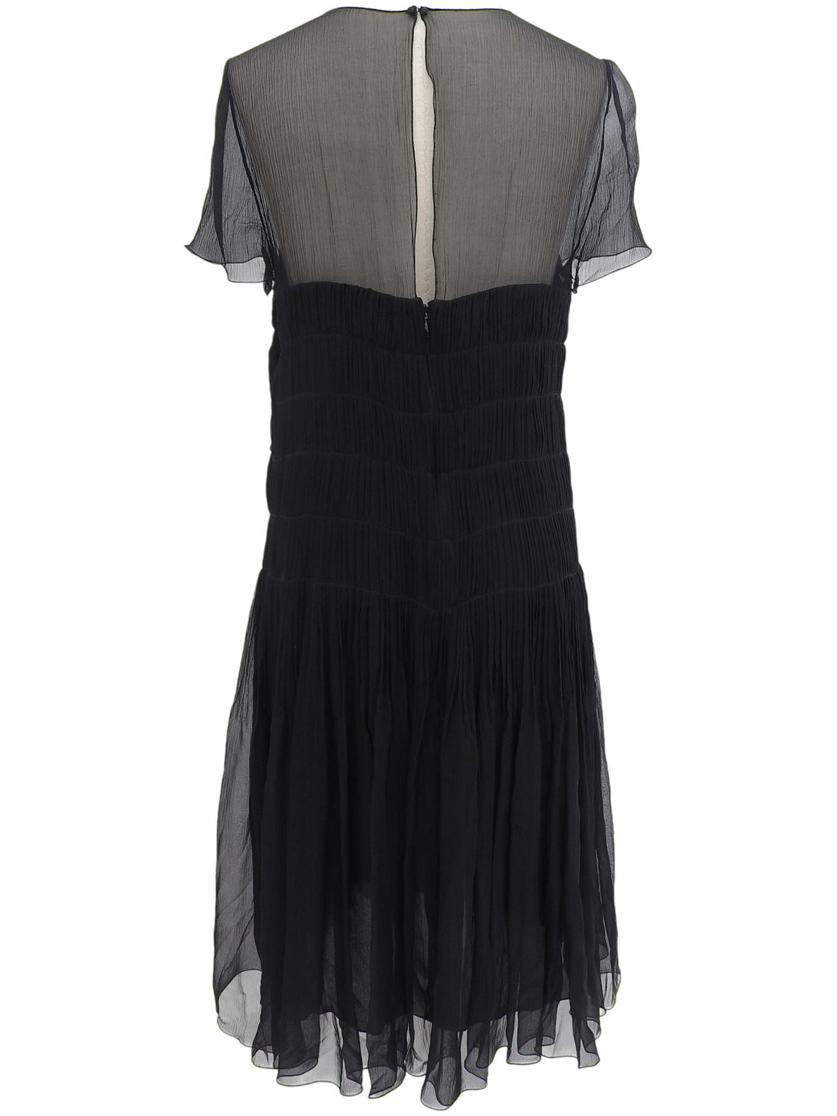 2005 Silk CC Mark Plate See-Through Dress in Black