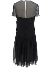 2005 Silk CC Mark Plate See-Through Dress in Black