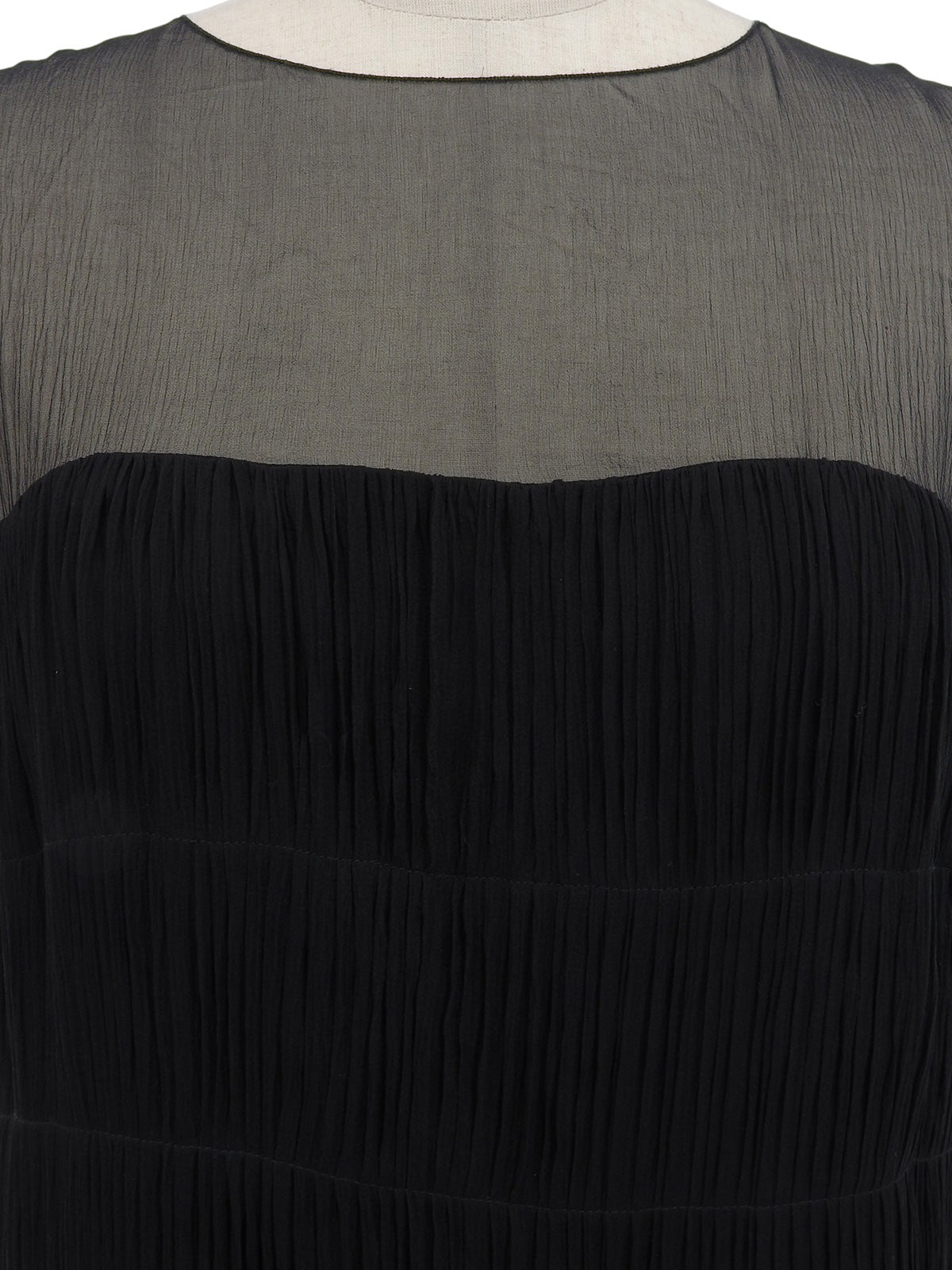 2005 Silk CC Mark Plate See-Through Dress in Black