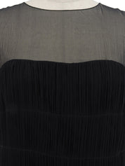 2005 Silk CC Mark Plate See-Through Dress in Black