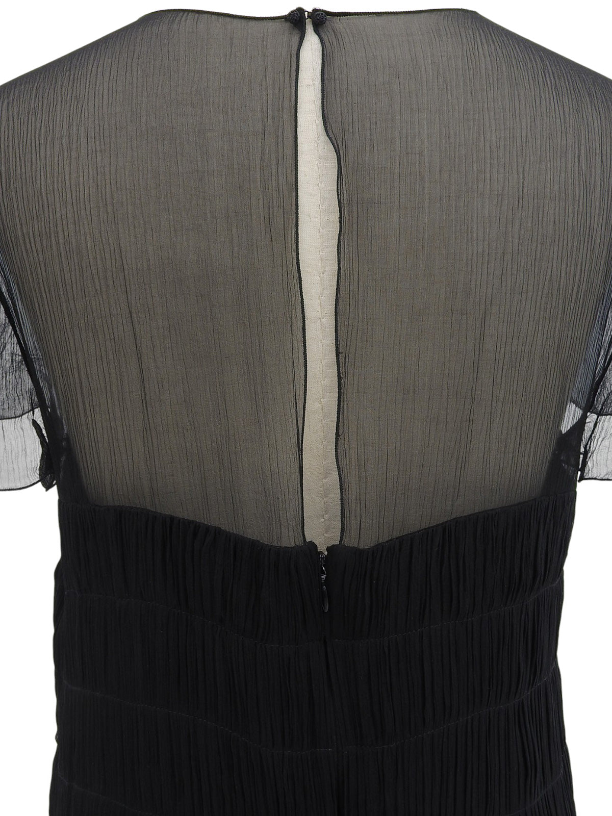 2005 Silk CC Mark Plate See-Through Dress in Black