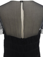 2005 Silk CC Mark Plate See-Through Dress in Black