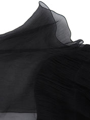 2005 Silk CC Mark Plate See-Through Dress in Black