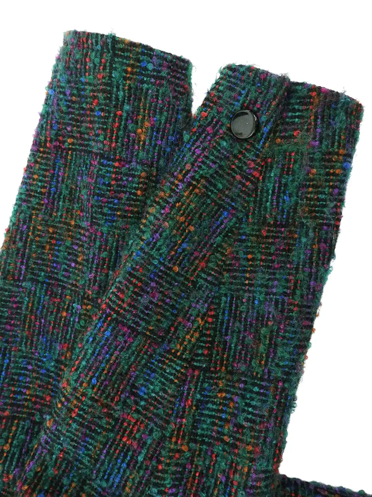 ツイードラウンドボタンセットアップ グリーン/マルチ