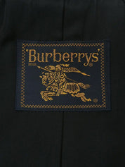 ウールロゴボタンロングコート　ブラック