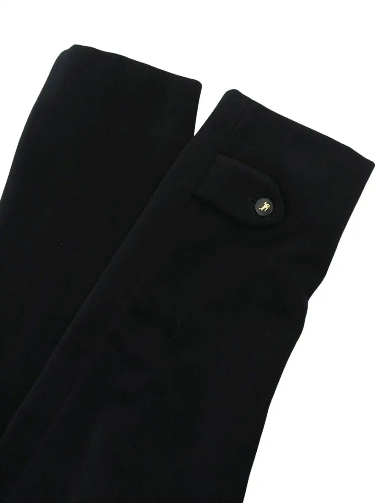 ウールロゴボタンロングコート　ブラック