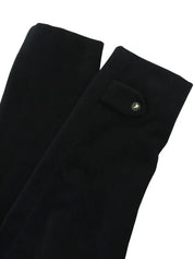 ウールロゴボタンロングコート　ブラック