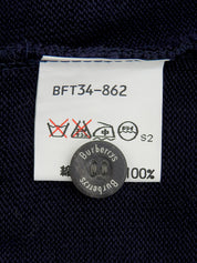 Navy Cotton Emblem Knit Vest