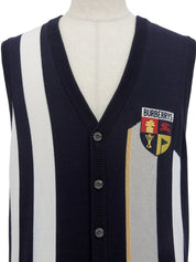 Navy Cotton Emblem Knit Vest