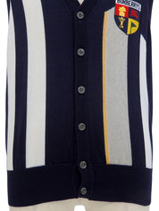 Navy Cotton Emblem Knit Vest