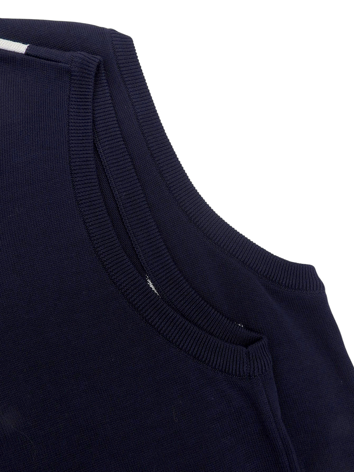 Navy Cotton Emblem Knit Vest