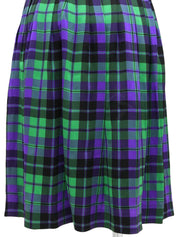 シルクチェックパターンスカート グリーン/パープル