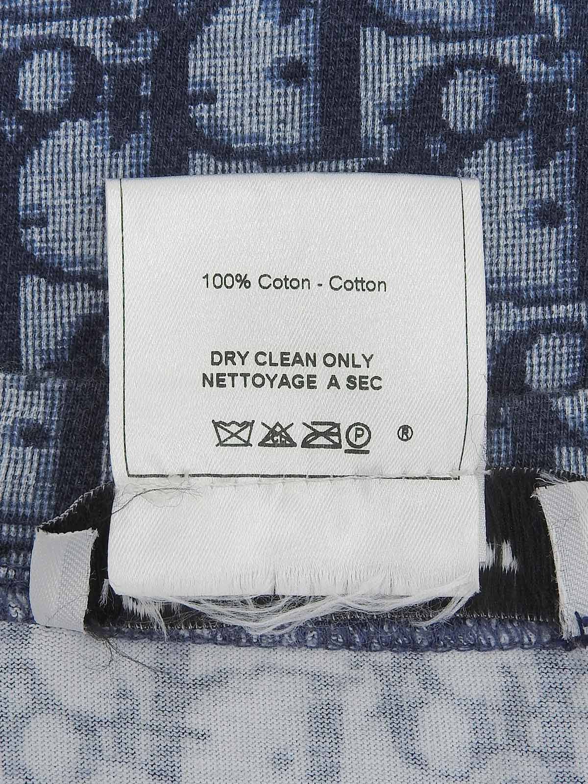 トロッターパターンハーフスリーブトップス　ネイビー／ホワイト