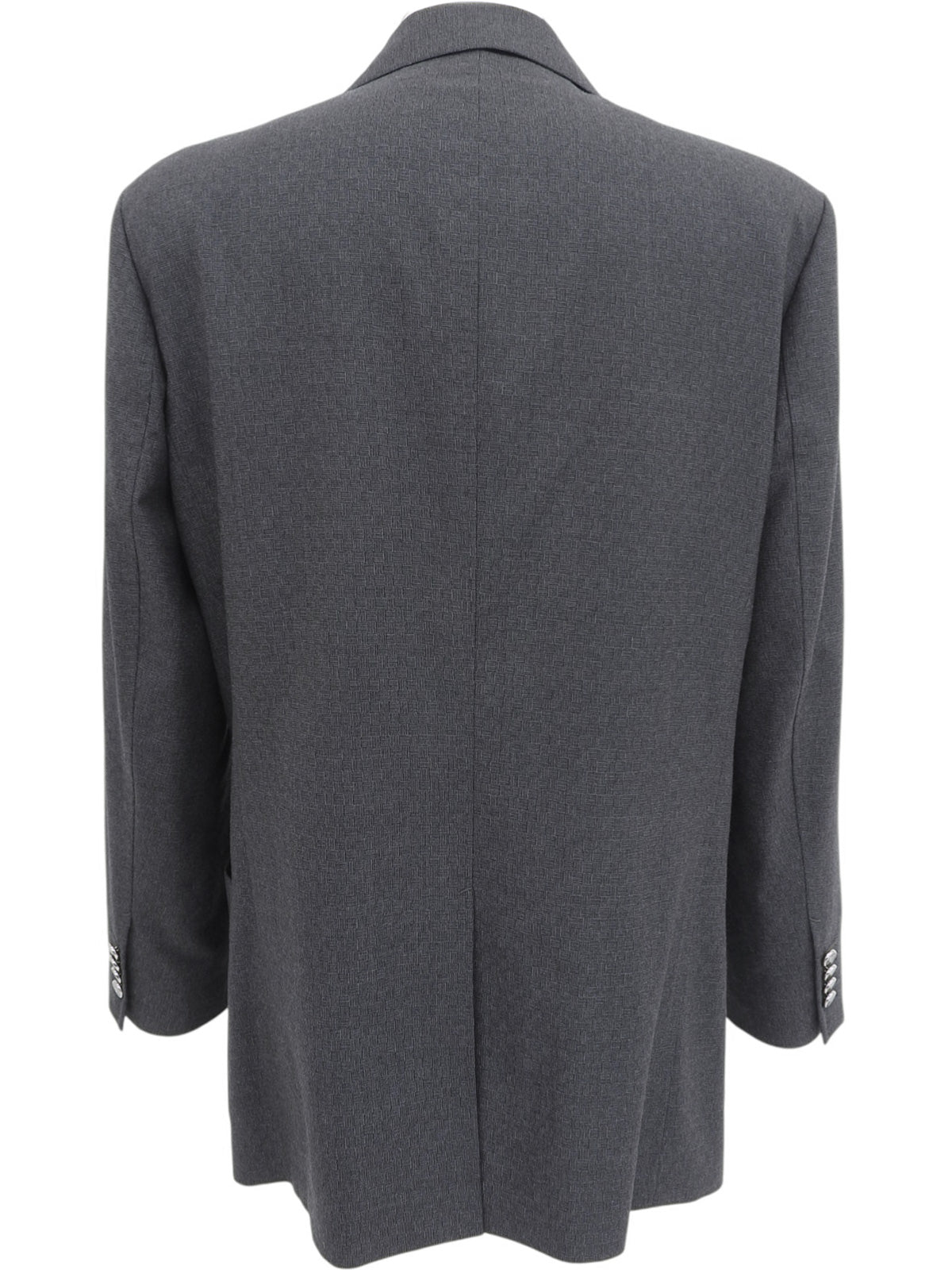 チェックパターンロゴボタンテーラードジャケット グレー