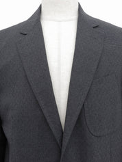 チェックパターンロゴボタンテーラードジャケット グレー