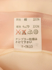 Silk Check Pattern Tailored Jacket in Orange/Ivory