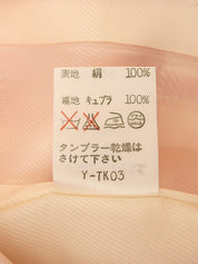 シルクチェックパターンテーラードジャケット オレンジ/アイボリー