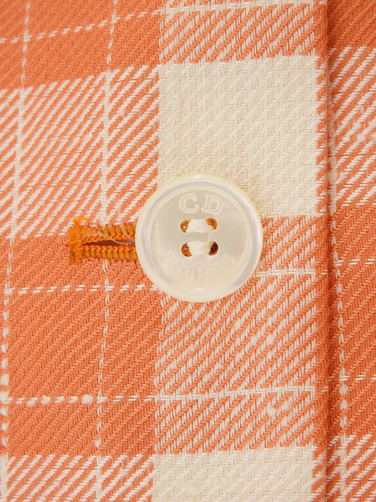 シルクチェックパターンテーラードジャケット オレンジ/アイボリー