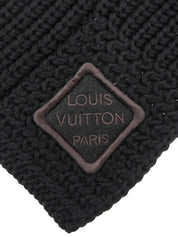 ダミエロゴワッペンマフラー　ブラック