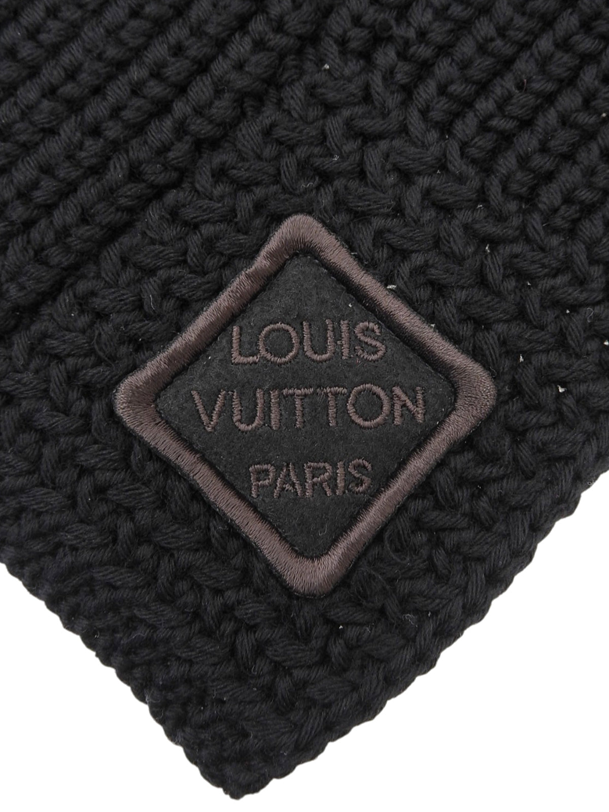 Damier logo patch scarf in black