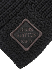 Damier logo patch scarf in black