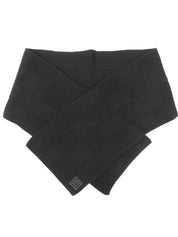 Damier logo patch scarf in black
