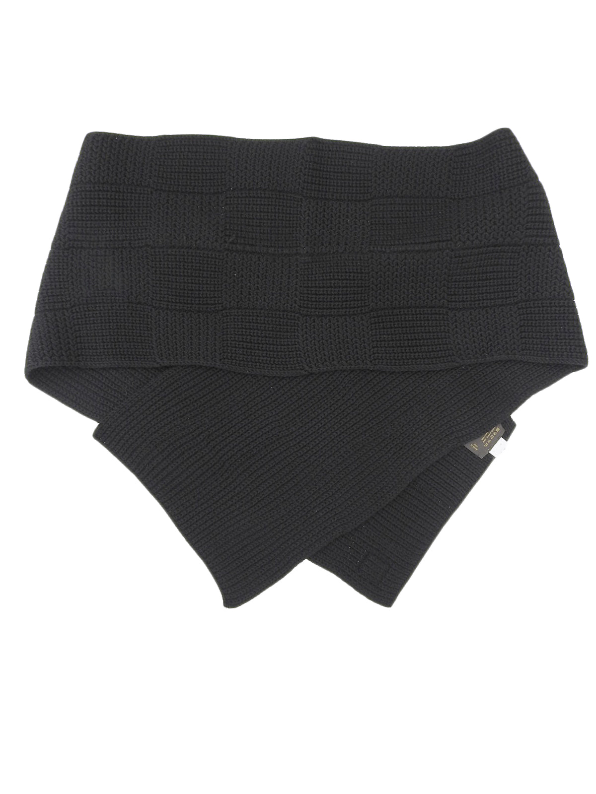 黑色 Damier 标志贴片围巾