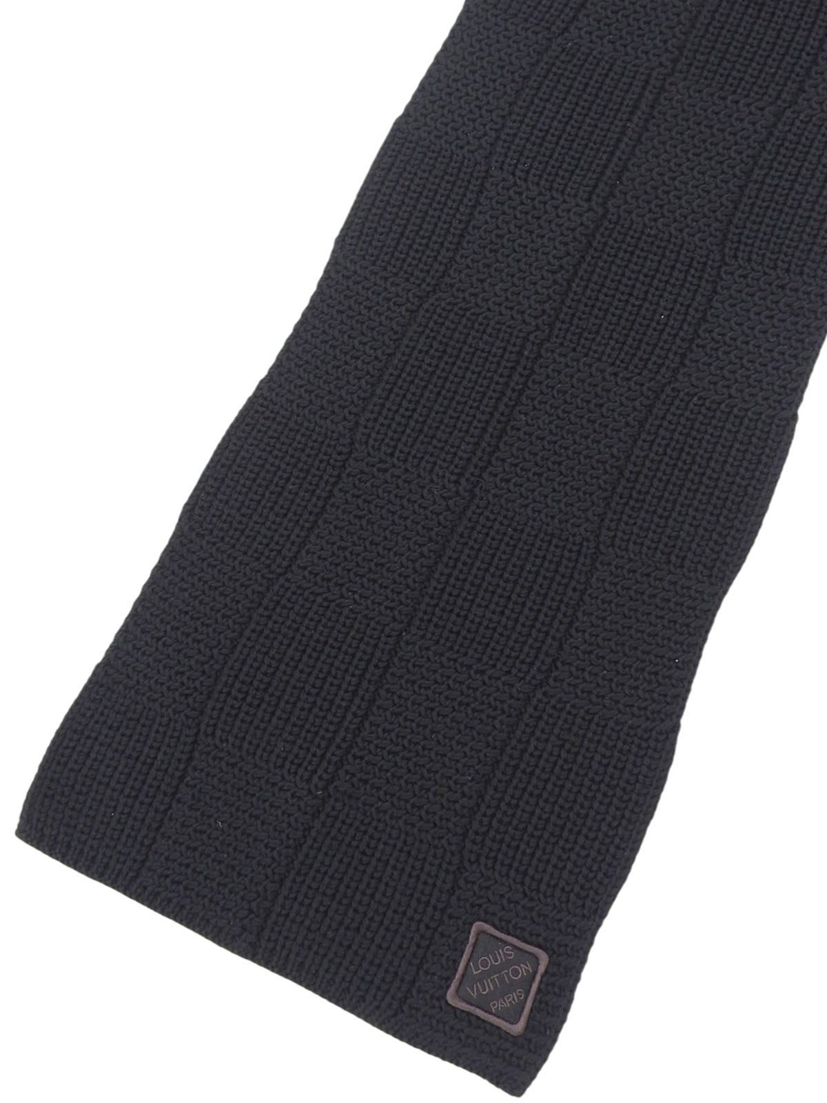 Damier logo patch scarf in black
