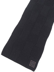 Damier logo patch scarf in black