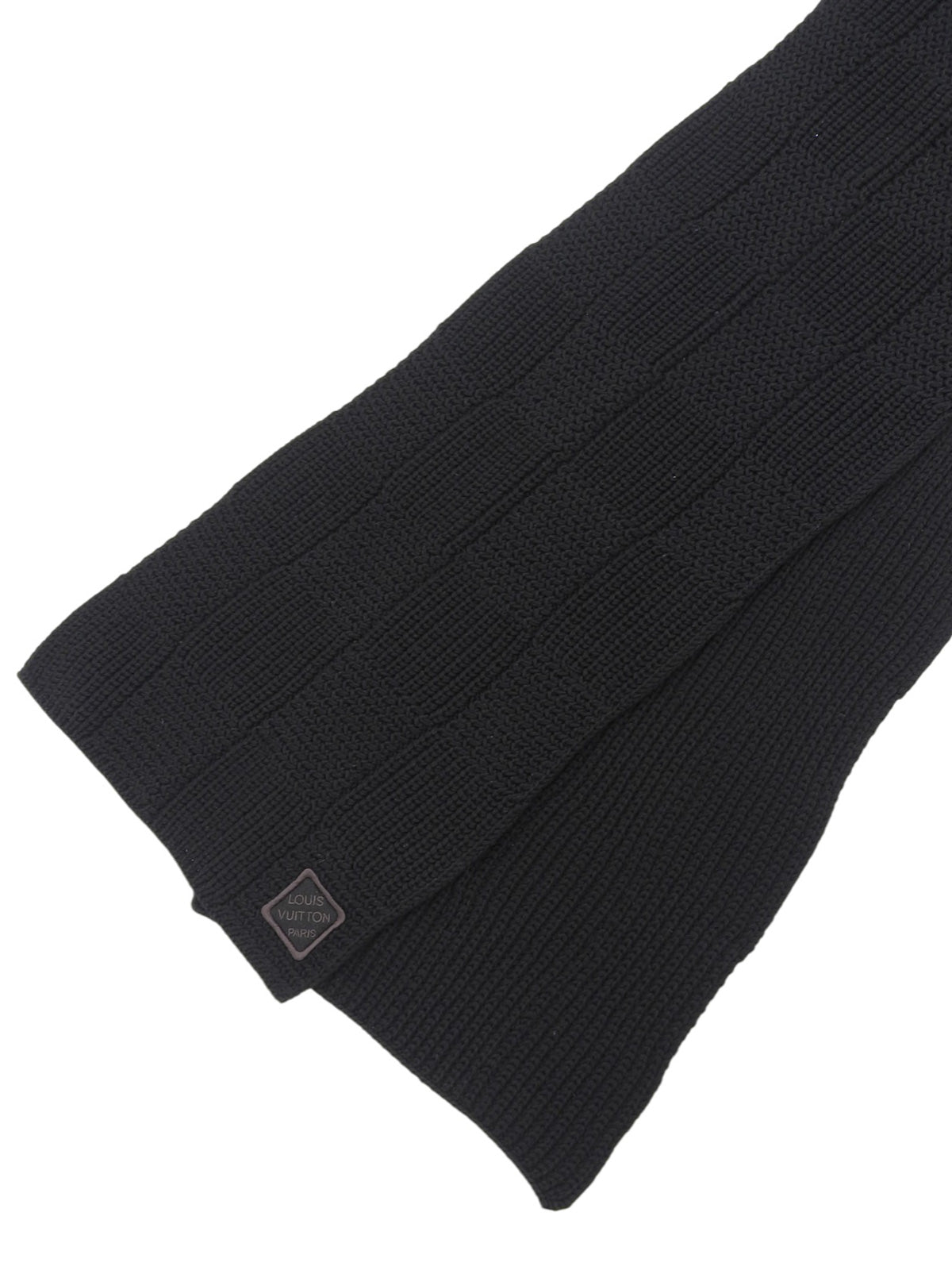 Damier logo patch scarf in black
