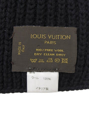 ダミエロゴワッペンマフラー ブラック