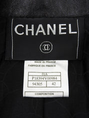 2001年製 レザーCCマークボタンコート ブラック