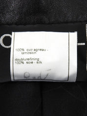 2001年製 レザーCCマークボタンコート ブラック