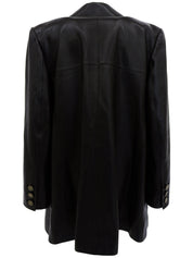 2001 Leather CC Mark Button Coat, Black